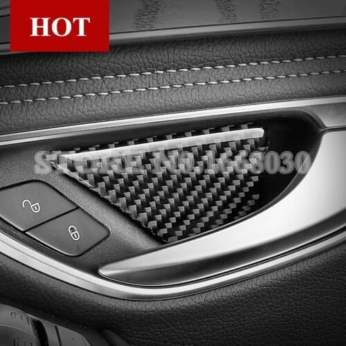 Carbon Fiber Car Door Handle Bowl Trim Cover For Benz E Class W213 S213 2017-2020 4pcs Car accesories interior Car decoration
