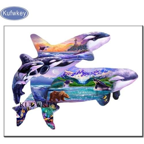 Full drill diamond painting wild animals Diamond Embroidery dolphin Cross Stitch Pattern Diamond Mosaic fish,art & Crafts,kids g