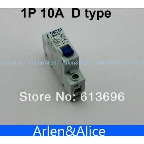 1P 10A D type 240V/415V 50HZ/60HZ Mini Circuit breaker MCB C45