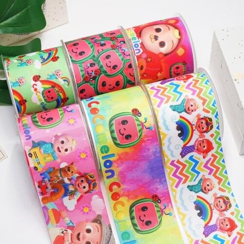 Free shipping 2021 new arrival 50yards cartoon printed grosgrain ribbons55032