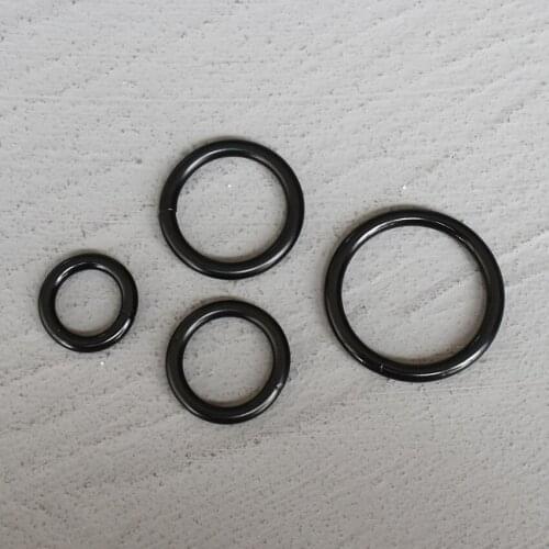 50 Pcs 15/20/25/30mm Black O Ring Metal Buckle for Handbag Strap Dog Webbing Snap Clasps Purse Bag Handle Connector DIY