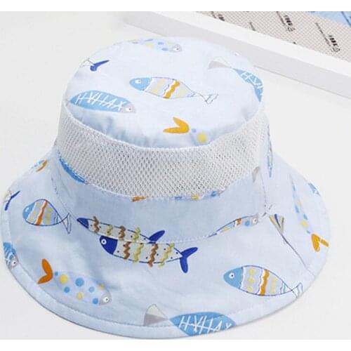 Double-sided cap spring and summer childrens mesh caps baby visor fisherman hat boy summer sun hat girl autumn basin cap