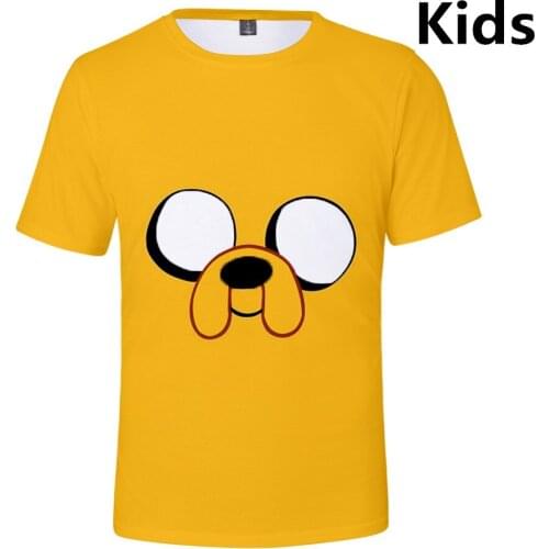 3 to 14 years kids t shirt adventure time Finn and Jake dog face t-shirt boys girls kawaii cartoon tshirt kids clothes