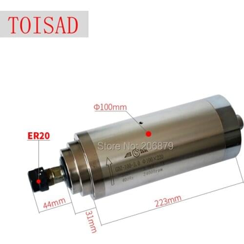 ER-20 220V 380V Dia100mm 3.0KW 3000W Spindle Motor Water Cooling Cooled Router Engraving Machine CNC