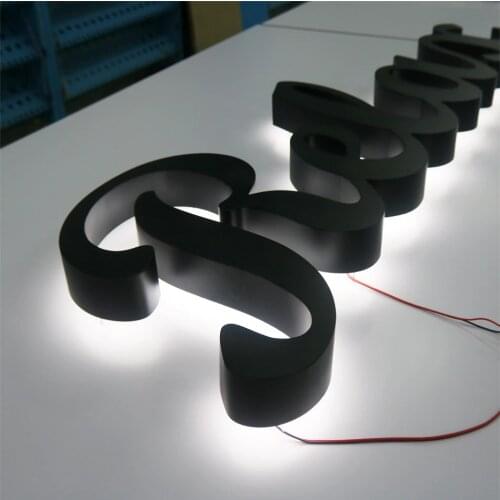 Easy mounting Stainless steel led letters back light for shop front name advertising sign pin mounted letters on the wall