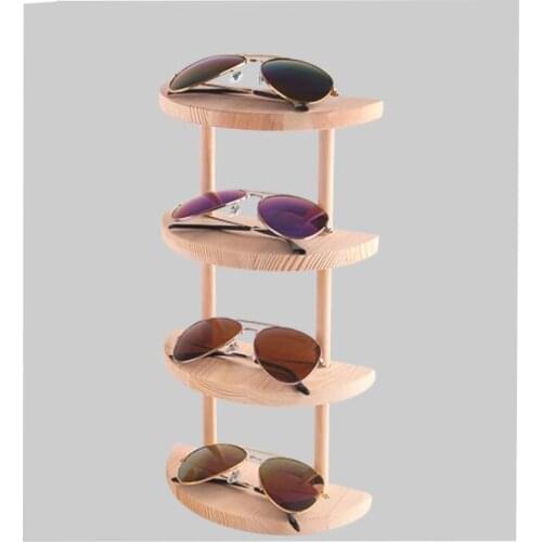 Hot Multilayer Wooden Sunglasses Display Rack Eyeglasses Showing Stand Jewelry Desktop Bracelet Holder Necklace display shelf