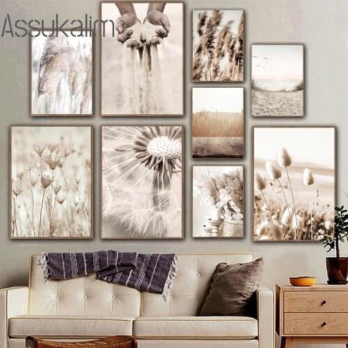 Landscape Poster Decoration Scandinavian Wall Art Reed Grass Posters And Prints Scenery Pictures Living Room Paintings Decor