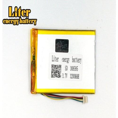 Plug 1.0-5P 308595 3.7V 3200mah Wholesale ultra thin lipo batteries rechargeable lithium ion polymer Tablet PC Battery