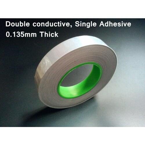 T=0.135mm W=100mm L=50M Single Adhered, Two Sides Conducting, Aluminum Foil EMI Shielding Tape fit for Laptop, LCD
