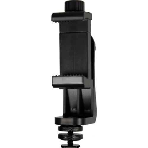 1/4" Universal Tripod Mount Adapter with Smartphone Holder Clip for Photo Video Studio