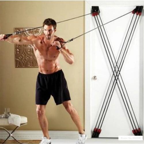 BJ-X200 X-Type Door Pulling Rope Resistance Rope Door Gym Indoor Chest Expander Developer Spring Exerciser Fitness Training Belt