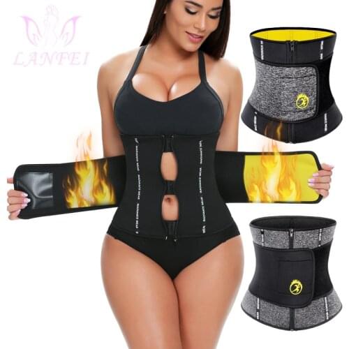 LANFEI Women Waist Trainer Stomach Slimming Belt Neoprene Body Shapers Sweat Corset Sauan Weight Loss Strap Shapewear Plus Size