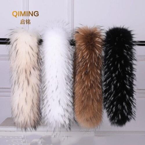Real Raccoon Fur Collar Womens Natural Fur Collar Fur Shawl Raccoon Collar Fur Scarf Winter Coat Women Luxury Plus Size Scarves