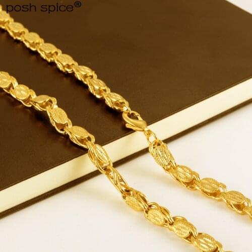 Gold Chain Necklace For Men African Ethiopian Necklace for Women Hip Hop Necklace Fashion Bride Jewelry