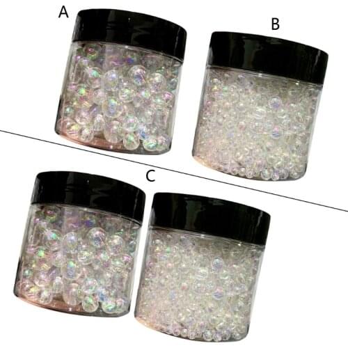 1 Box Mixed Clear Bubble Ball Beads Resin Filler 3-8mm Rainbow Aurora Beads Epoxy Mold Jewelry Fillings Resin Art Crafts