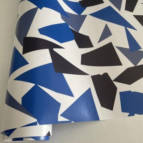 10/20/30/40/50x152cm Black White Blue Camouflage Vinyl Air-Release DIY Adhesive Motorbike Car Wrap Foil Sticker