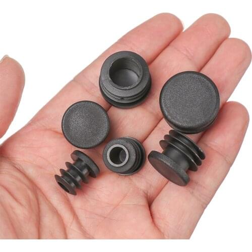 10Pcs Pvc Round Pipe Plug Black 14-35mm Inner Hole Dust Cover Furniture Leg Plug Chair Blanking End Caps Protector Hardware 2021
