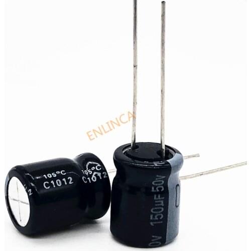 100PCS/LOT 50V 150UF 10*13 aluminum electrolytic capacitor 150uf 50V 20
