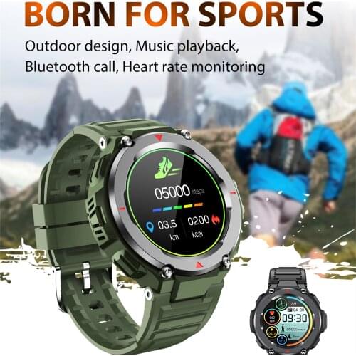 400mAh Outdoor Music Play Bluetooth call Smart Watch Multi-Mode Sport Heart rate monitor Android ios smartwatch for men Fitness