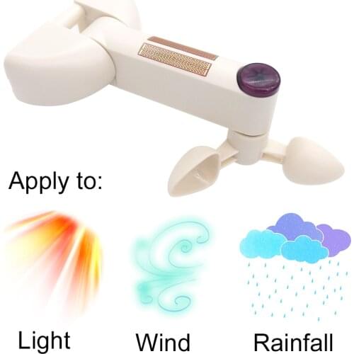 433MHz Solar Wireless Wind Sun Rain Sensor For Awning And Shutter