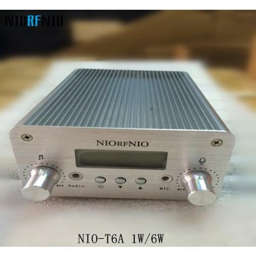 Free Shipping NIO-T6A 1W/6W FM Zender PLL Stereo Radio Audio 76MHz to 108MHz Adjustable