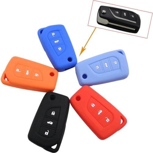 Kutery 3 Buttons Remote Silicone Car Key Case Shell Cover For Toyota Highlander Camry RAV4