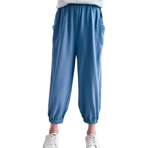 Jeans For Girl Solid Color Childrens Jeans For Girls Casual Style Trousers For Children Summer Childrens Clothing