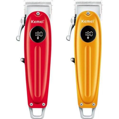 Kemei hair trimmer KM-1955 USB rechargeable hair clipper oil head clipper hair carving clipper LCD haircut machine