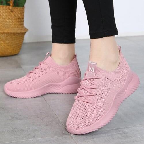 Women Running Shoes Female Breathable Air Mesh Sneakers Woman Non-slip Sport Walking Gym Flats Summer Wild Casual Ladies Shoes