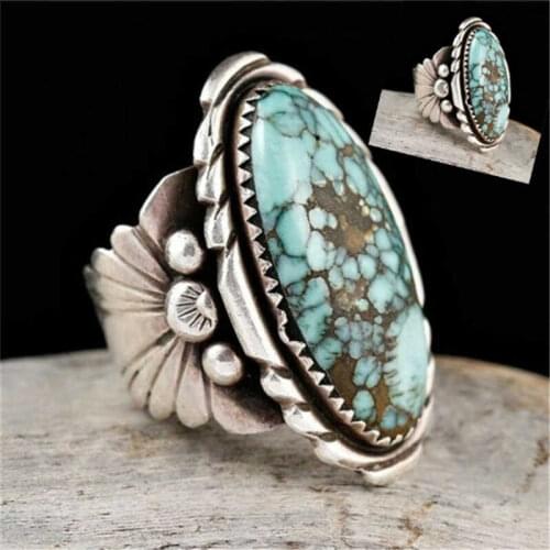 Fashion Vintage flower Ring New Womens wedding jewelry silver color ring size 6-10