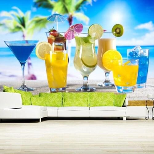 3d mural,Drinks Lemons Stemware Highball glass Food wallpapers papel de parede,restaurant bar kitchen living room 3d wallpaper