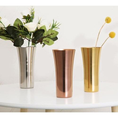Stainless Steel Decorative Water Cup Flower Holder Vase Home Restaurant Decor