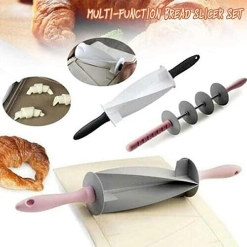 New Multifunctional bread sliced rolling pin croissant Potable bread cutter Roller knife cutting tool kitchen accesories