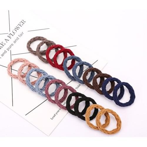New 10PCS Women Girls Simple Solid Color Basic Elastic Hair Bands Tie Gum Scrunchie Ponytail Holder Fashion Rubber Bands