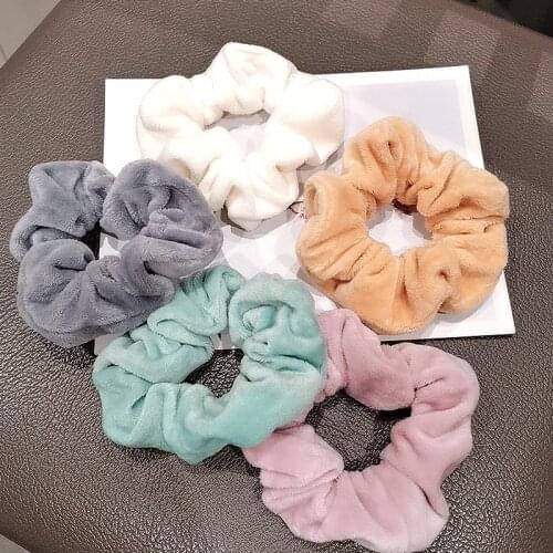 New Furry Winter Warm Soft Hair Scrunchies Warm Elastic Hair Band Women Girls Ponytail Holder Hair Rubber Band Hair Accessories