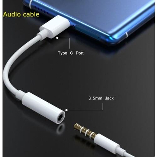 Original Realme 3.5MM To Type C Audio Cable Earphone Jack To USB-C Adapter Converter For Realme 7 X7 X3 X50 Pro V15 X50M Q2 Pro