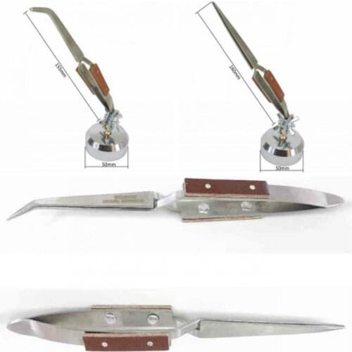 Rebound Jewelry Welding Tweezers Curved Straight Soldering Tweezer Jewelry Making Tools Repair locking pick