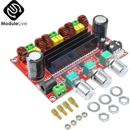 Top Sound TPA3116D2 50W *2 +100W 2.1 Channel (Left/Right/Subwoofer) Power Amplifier Board Digital Stereo Audio Module 12-24V DC