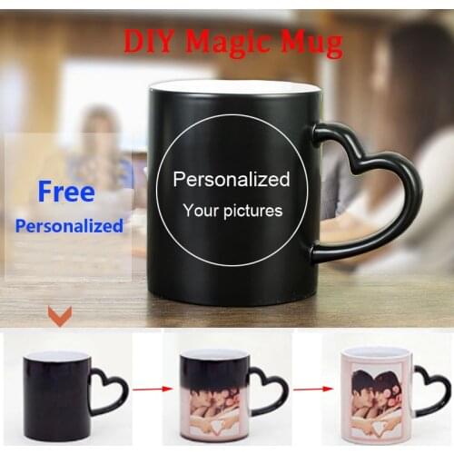 Drop Shipping 350mL DIY Photo Magic Color Changing Mugs Custom Your Photo on Tea Cup Unique Ceramic Coffee Cup Gifts for Friends