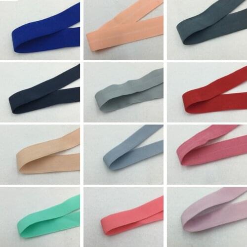 5 Yard 15-20mm Solid Matte Non-Shiny Fold Over Elastics FOE Spandex Band Hair Tie Headband Dress Lace Trim Sewing