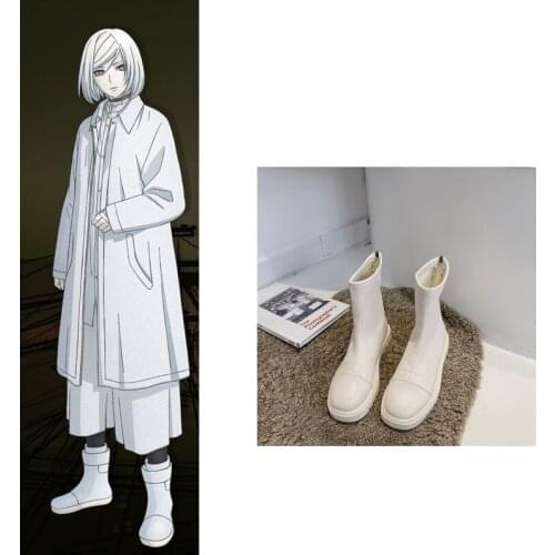 Akudama Drive Cutthroat Satsujinki White Cosplay Shoes Boots Halloween Carnival Cosplay Costume Accessories