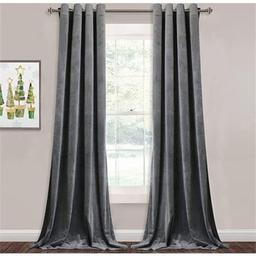 Modern Black Red Velvet Curtains for Living Room Bedroom European Thick Gray White Window Curtains Drapes Customize