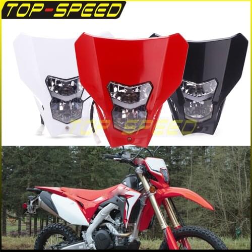 Universal Redmoto Headlight E13 Approved HI LO Beam Motocross Dirt Bike Front Light for Honda Beta CRF CR YZF WRF RMZ RMX DRZ