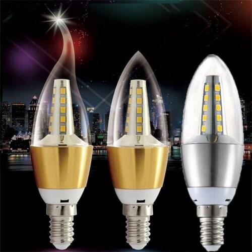 High Quality E27 Gold Silver Led Candle Light Bulbs 5W 220V Vintage Chandelier Energy Cold Warm White Home Light