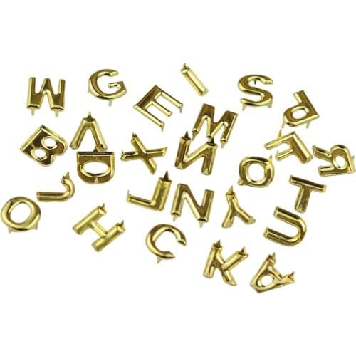 26Pcs DIY A-Z Letter Metal Rivets Claw Studs for Bags Clothes Hats Leather Decor