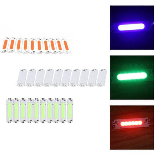 10Pcs LED Chips COB Light Source Long Strip Lamp Beads 12V 2W For Car Lighting Accessories