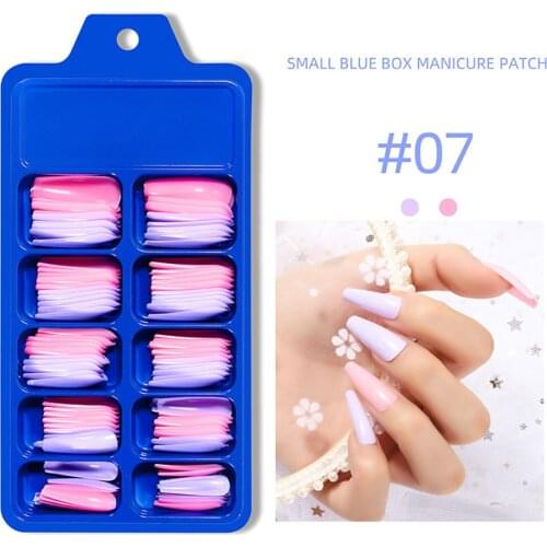 100pcs Fake Nails Coffin Nails French Tip Nails Glossy Acrylic Nails for Women