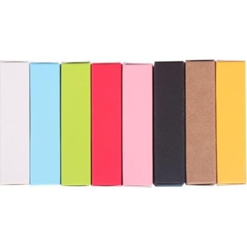 100Pcs/Lot 2x2x8.5cm Small Colorful Essential Cardboard Box Presume Bottle Lip Balm Paper Packaging Box Lipstick Paper Box