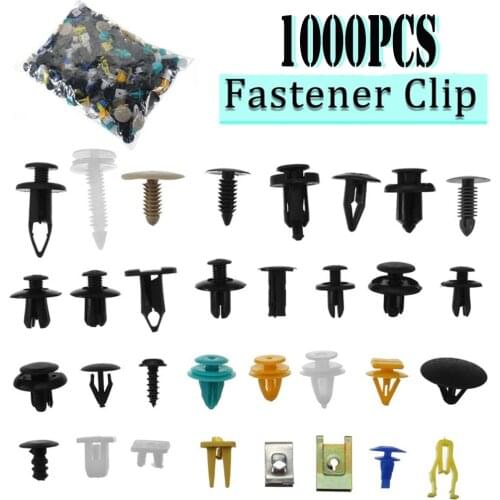 1000pcs/set Automotive Plastic Rivet Car Fender Bumper Interior Trim Push Pin Clips Kit Car Accessories With 6 Inch Tool