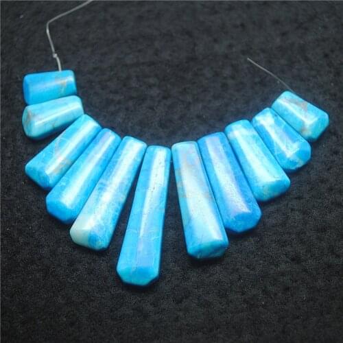 11PCS Blue Stone Necklace Chains 15-40MM For Women Chocker Jewelry Making Accessories BEADS Findings Girls Favorite Items